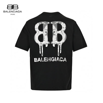 T-shirt Balenciaga à logo BB dégoulinant (noir)
