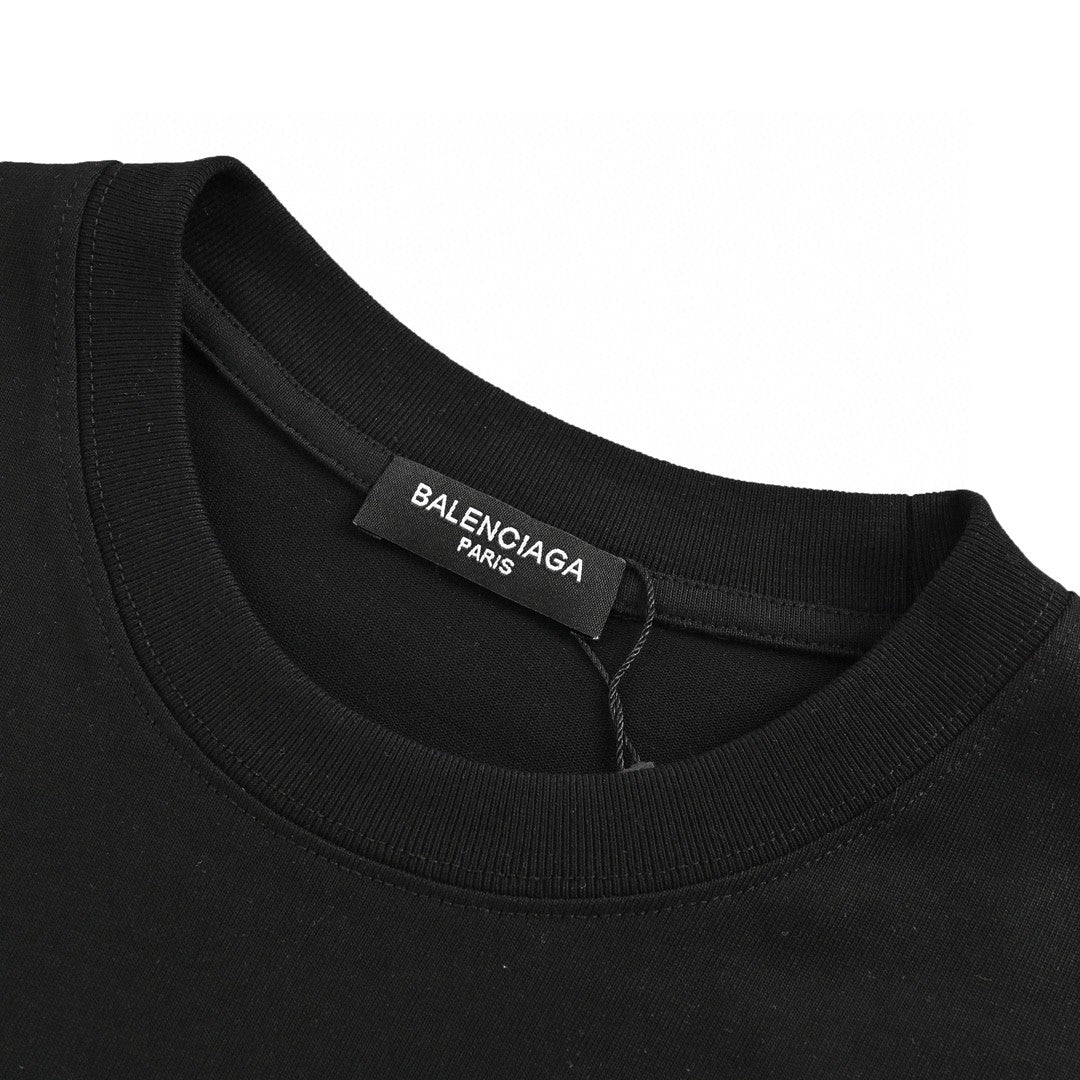 T-shirt Balenciaga à logo BB dégoulinant (noir)