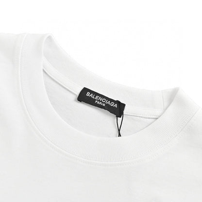 T-shirt Balenciaga à logo BB dégoulinant (blanc)