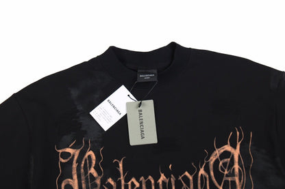 T-shirt Balenciaga à logo gothique noir