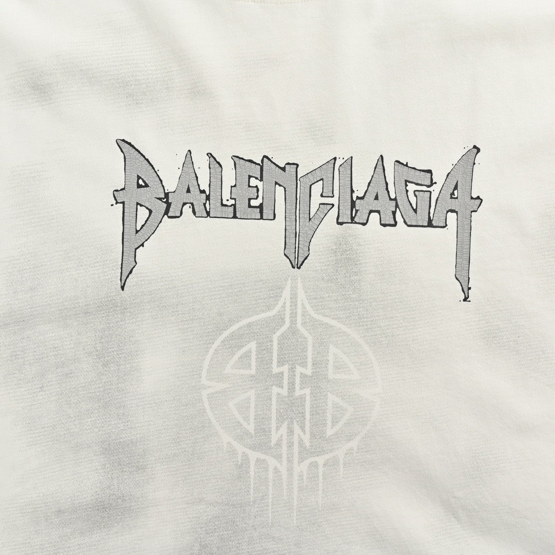 T-shirt Balenciaga à logo gothique (blanc)