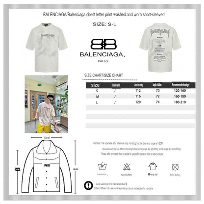 T-shirt Balenciaga à logo gothique (blanc)