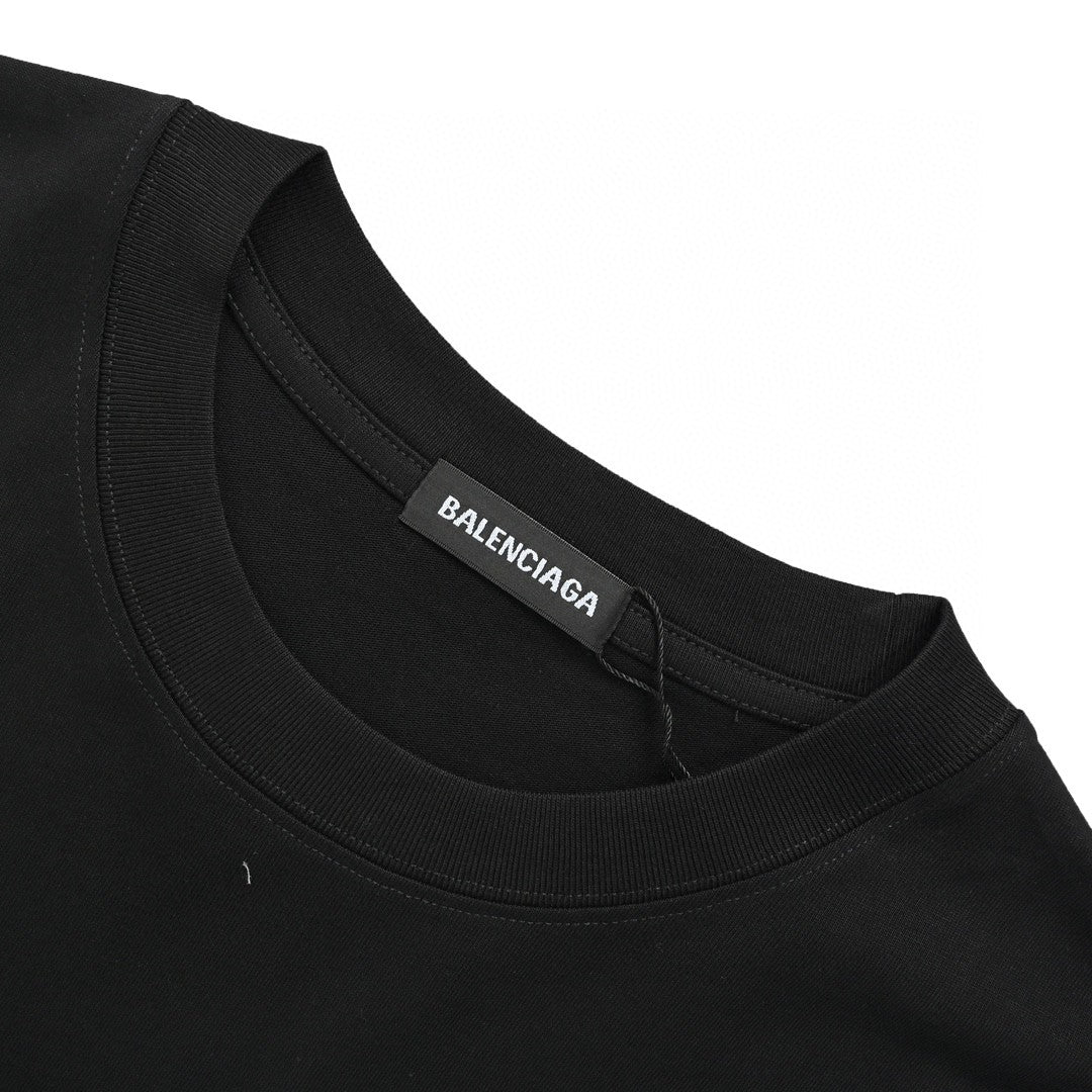 T-shirt noir Balenciaga à logo graffiti