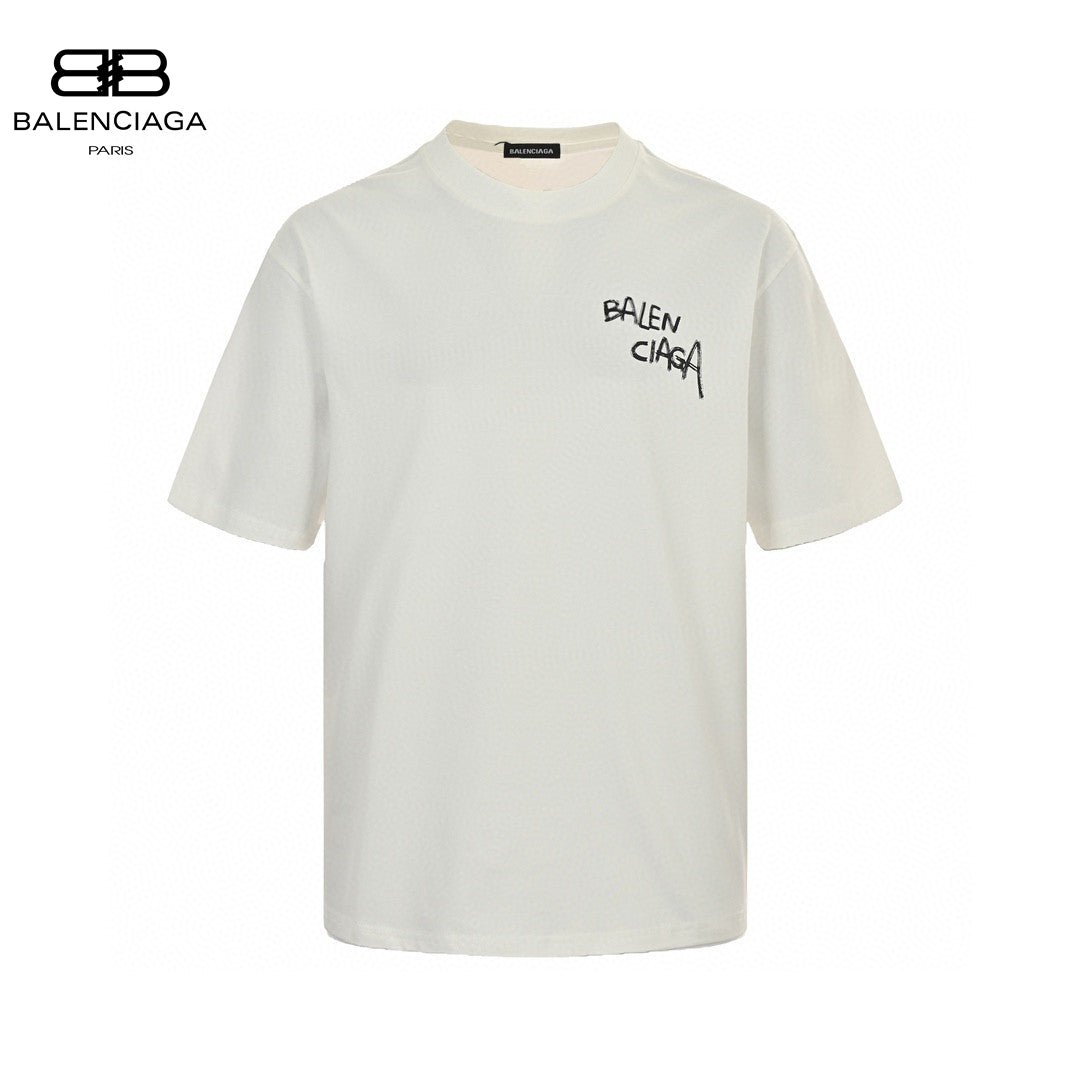 T-shirt blanc Balenciaga à logo graffiti