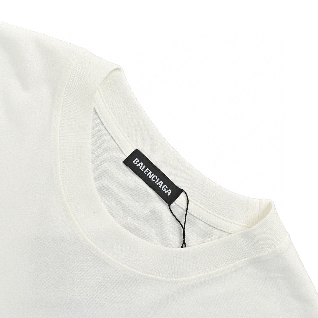 T-shirt blanc Balenciaga à logo graffiti