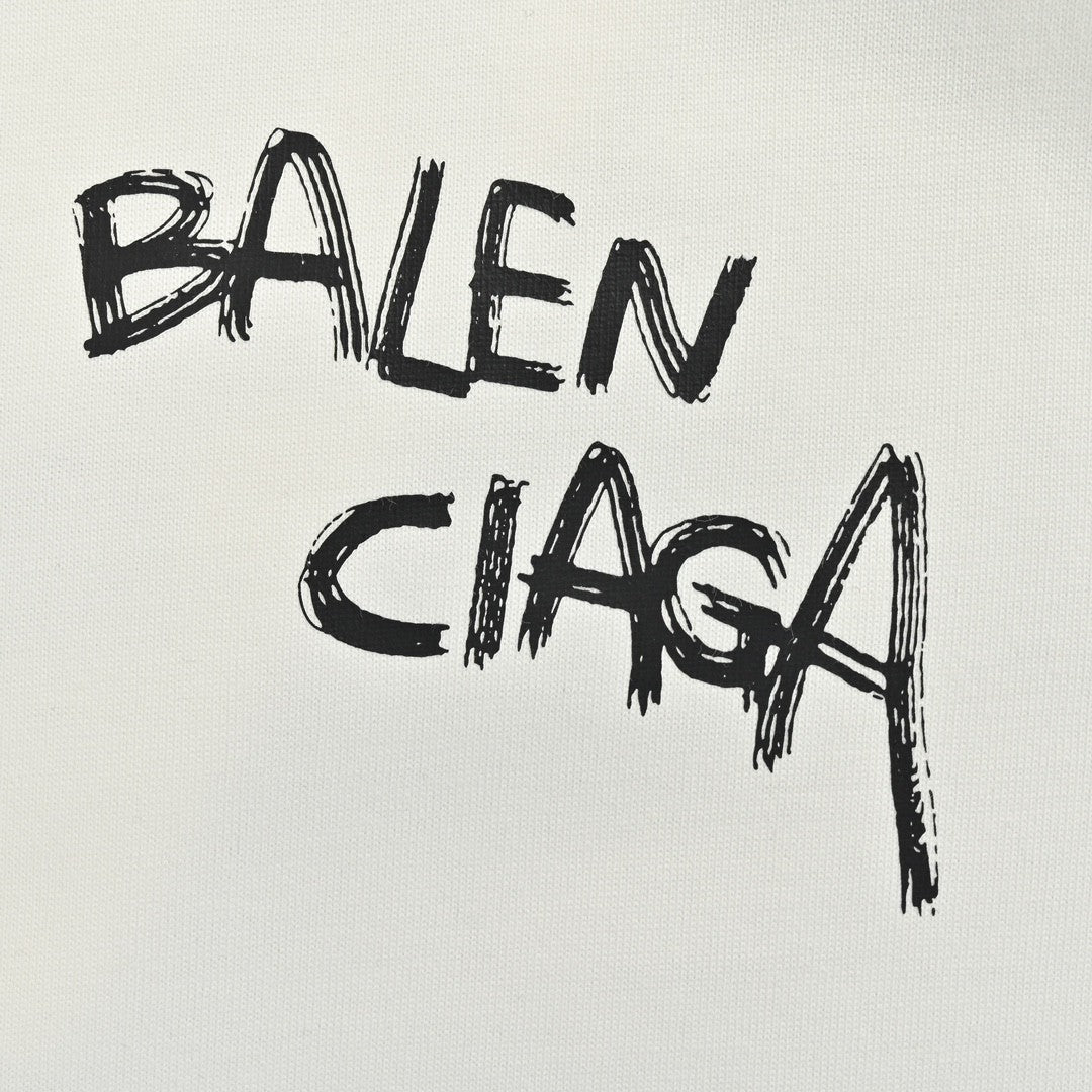 T-shirt blanc Balenciaga à logo graffiti