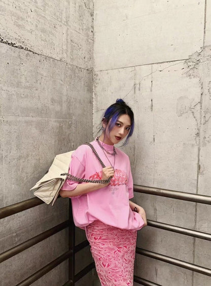 T-SHIRT BALENCIAGA GRAFFITI ROSE