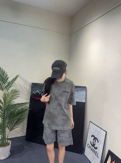 T-shirt Balenciaga gris tie-dye