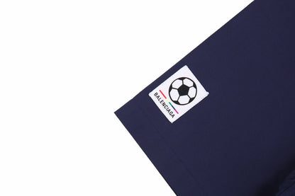 CHEMISE À BOUTONS AVEC LOGO BALENCIAGA BLEU MARINE