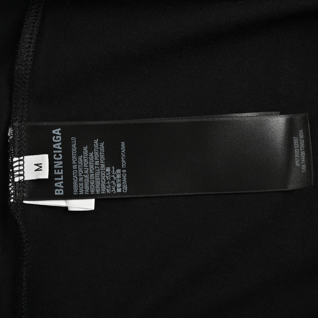 T-shirt noir Balenciaga à logo graphique multicolore