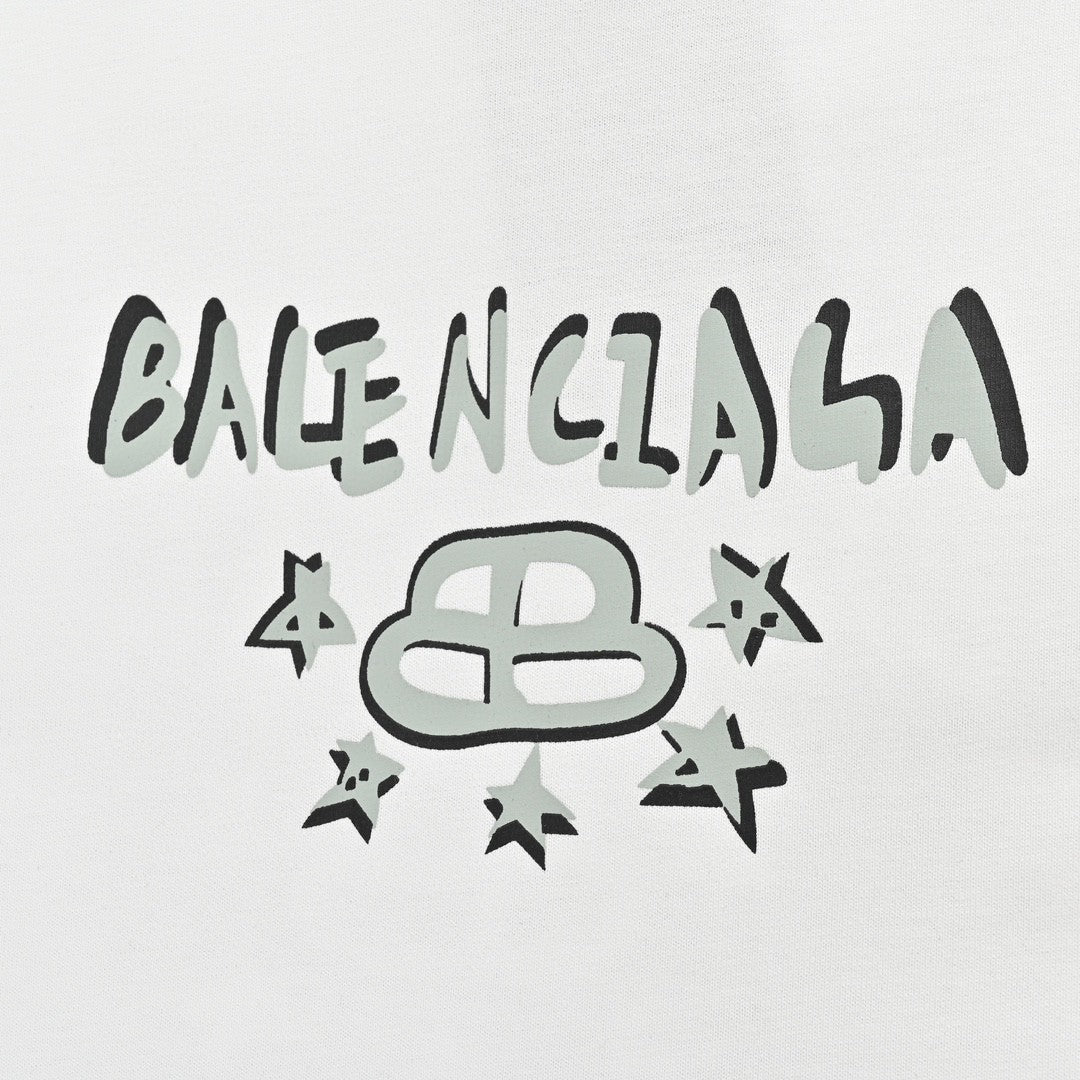 T-shirt graphique Balenciaga Paris (blanc)