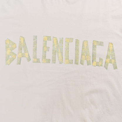 T-shirt Balenciaga à logo pastel blanc cassé