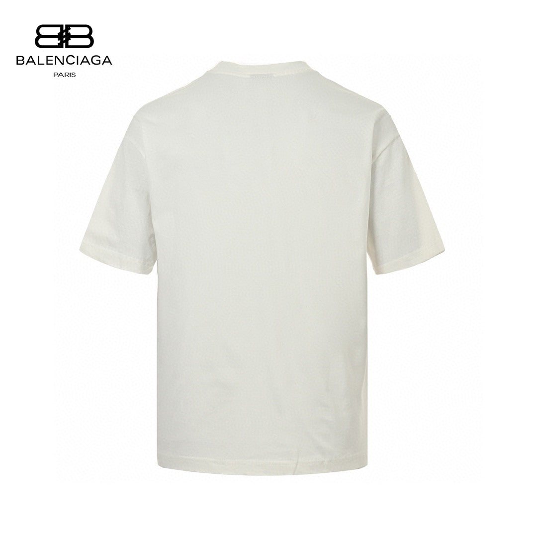 T-shirt Balenciaga à logo imprimé fumée (blanc)