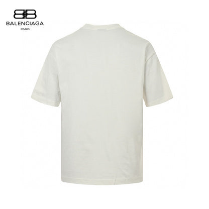 T-shirt Balenciaga à logo imprimé fumée (blanc)