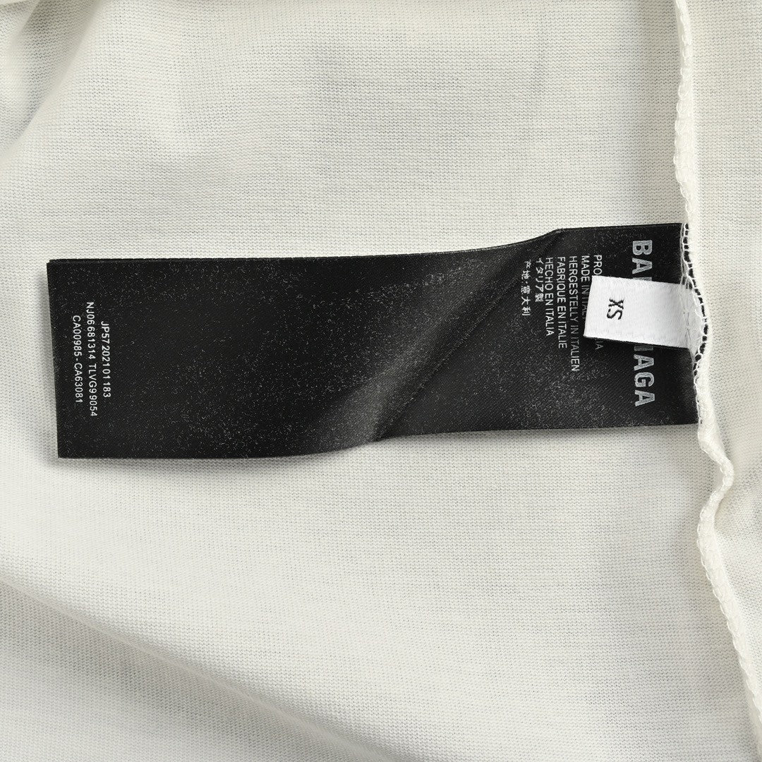 T-shirt Balenciaga à logo imprimé fumée (blanc)