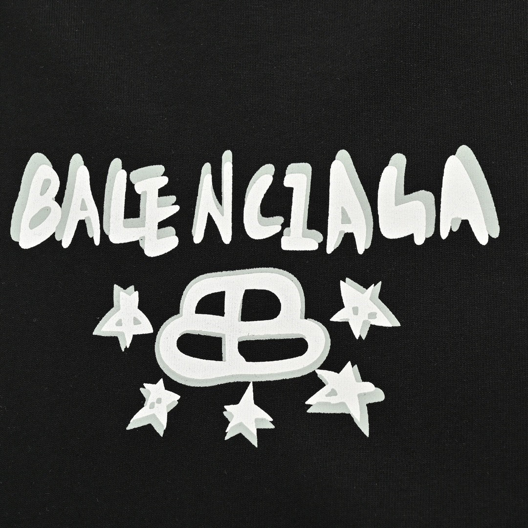 T-shirt Balenciaga à motif étoile noir