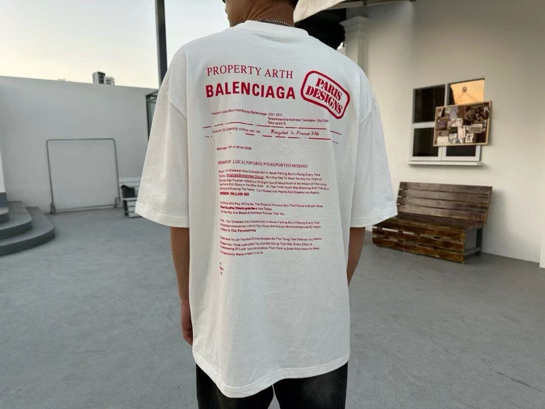 T-shirt Balenciaga à logo pochoir (blanc)