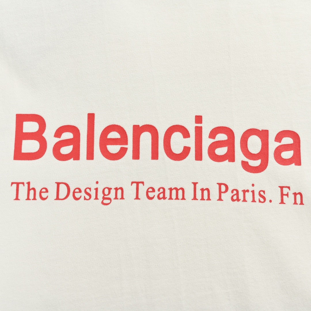 T-shirt Balenciaga à logo pochoir (blanc)