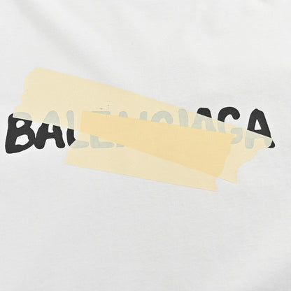 T-shirt Balenciaga à logo ruban (blanc)