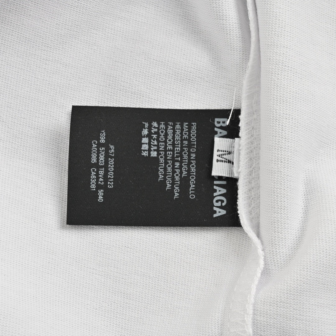 T-shirt Balenciaga à logo ruban (blanc)