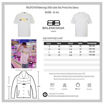 T-shirt Balenciaga à logo ruban (blanc)