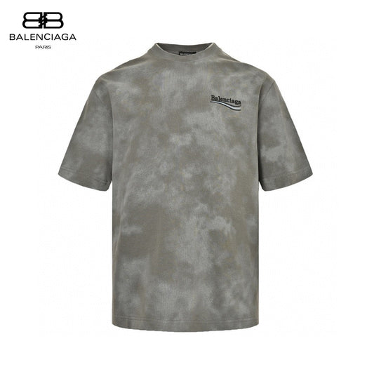 T-shirt Balenciaga Tie-Dye Logo (Gris)