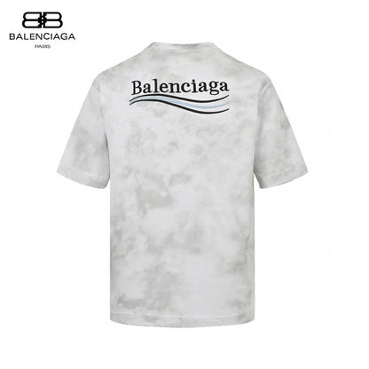 T-shirt Balenciaga Tie-Dye Logo (Blanc)