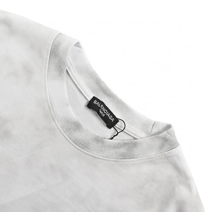 T-shirt Balenciaga Tie-Dye Logo (Blanc)
