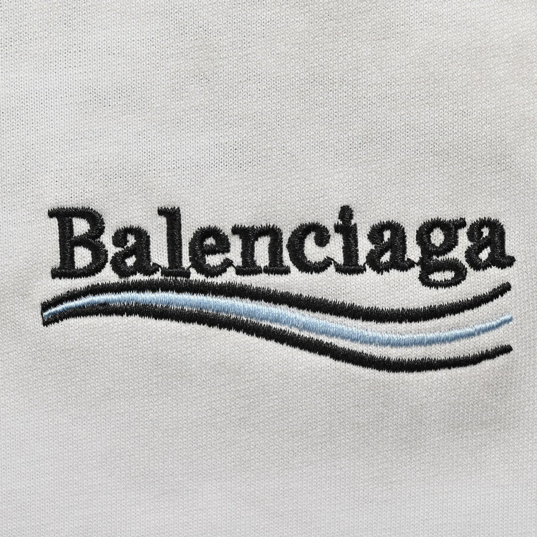 T-shirt Balenciaga Tie-Dye Logo (Blanc)
