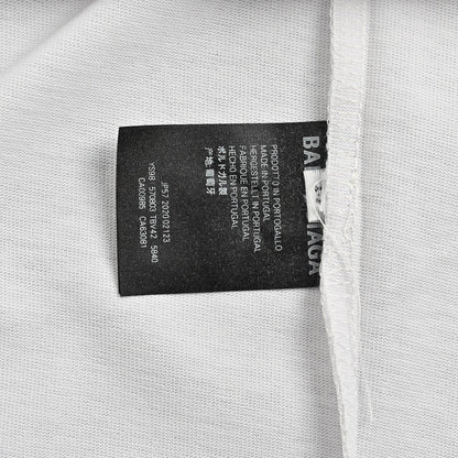 T-shirt Balenciaga Tie-Dye Logo (Blanc)