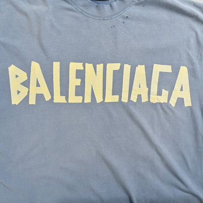 T-shirt Balenciaga Vintage Logo bleu