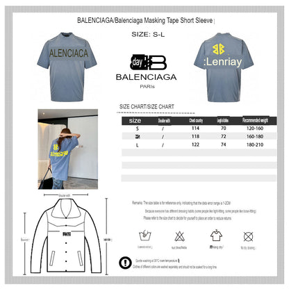 T-shirt Balenciaga Vintage Logo bleu