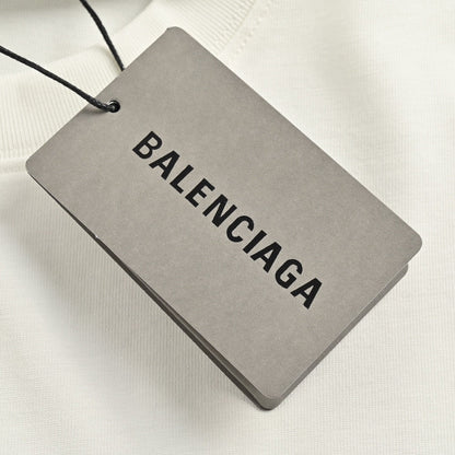 T-shirt blanc Balenciaga avec motif Paris