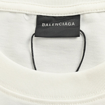 T-shirt blanc Balenciaga avec motif Paris
