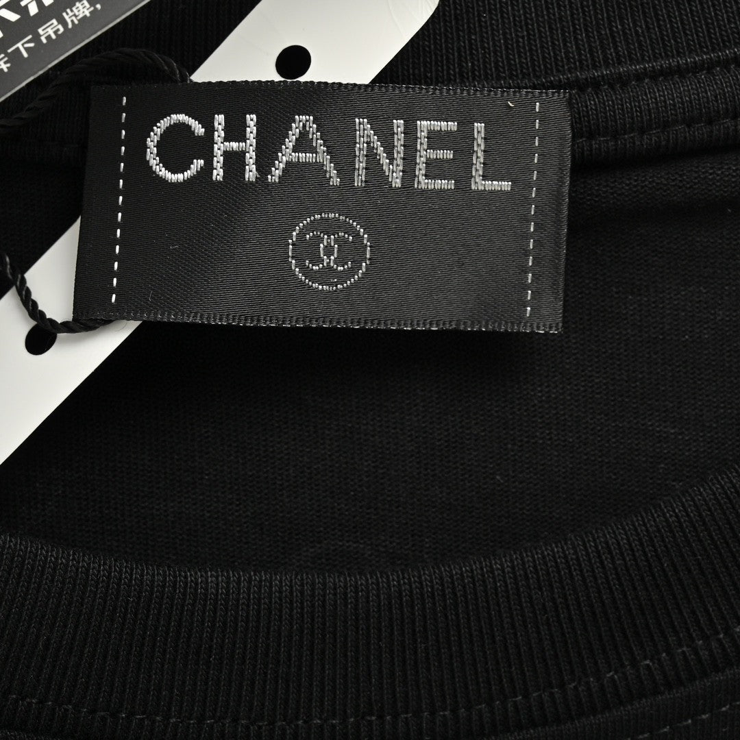 T-shirt Chanel à logo classique noir