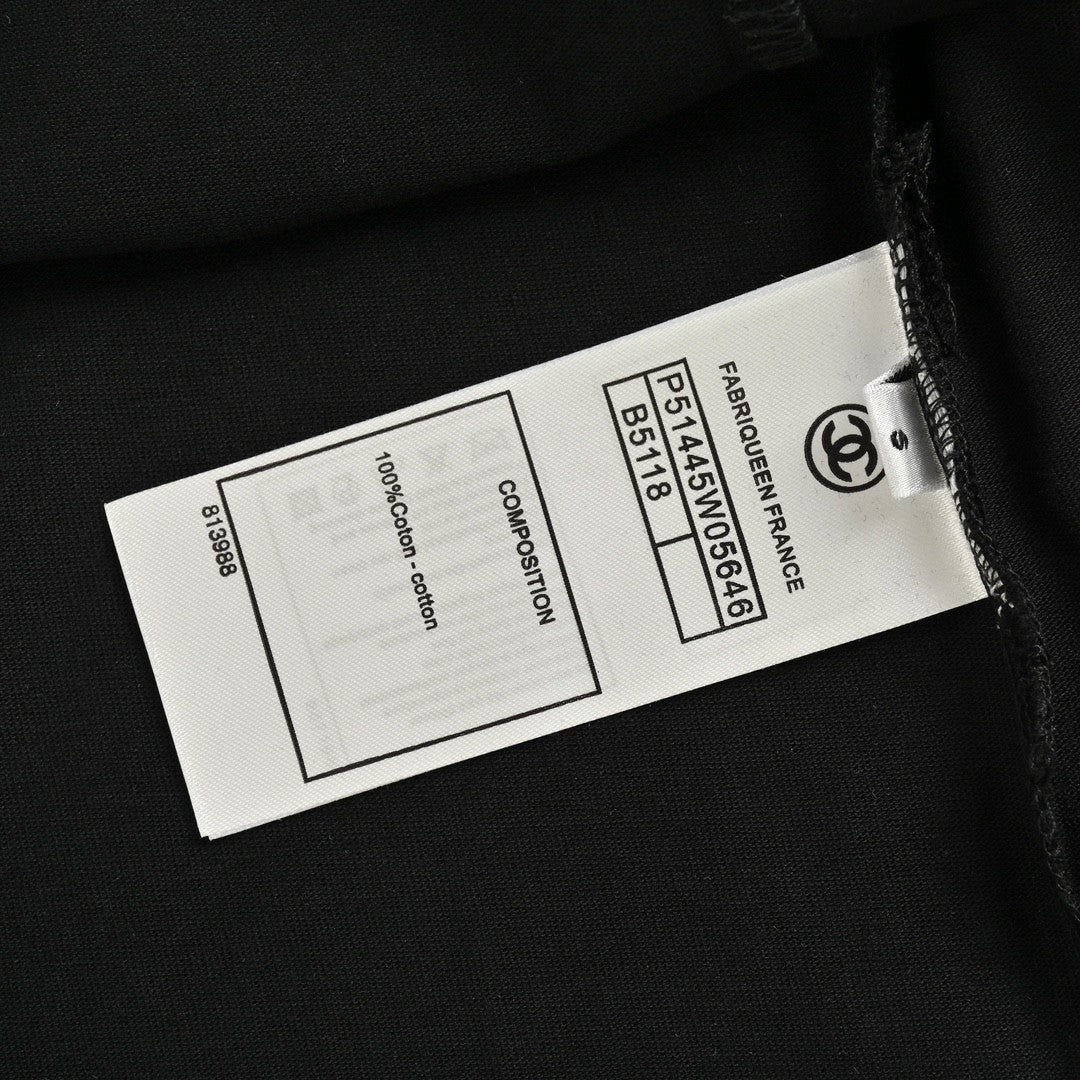 T-shirt Chanel à logo classique noir