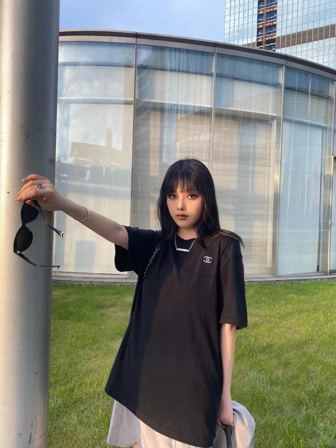 T-shirt Chanel à logo classique noir