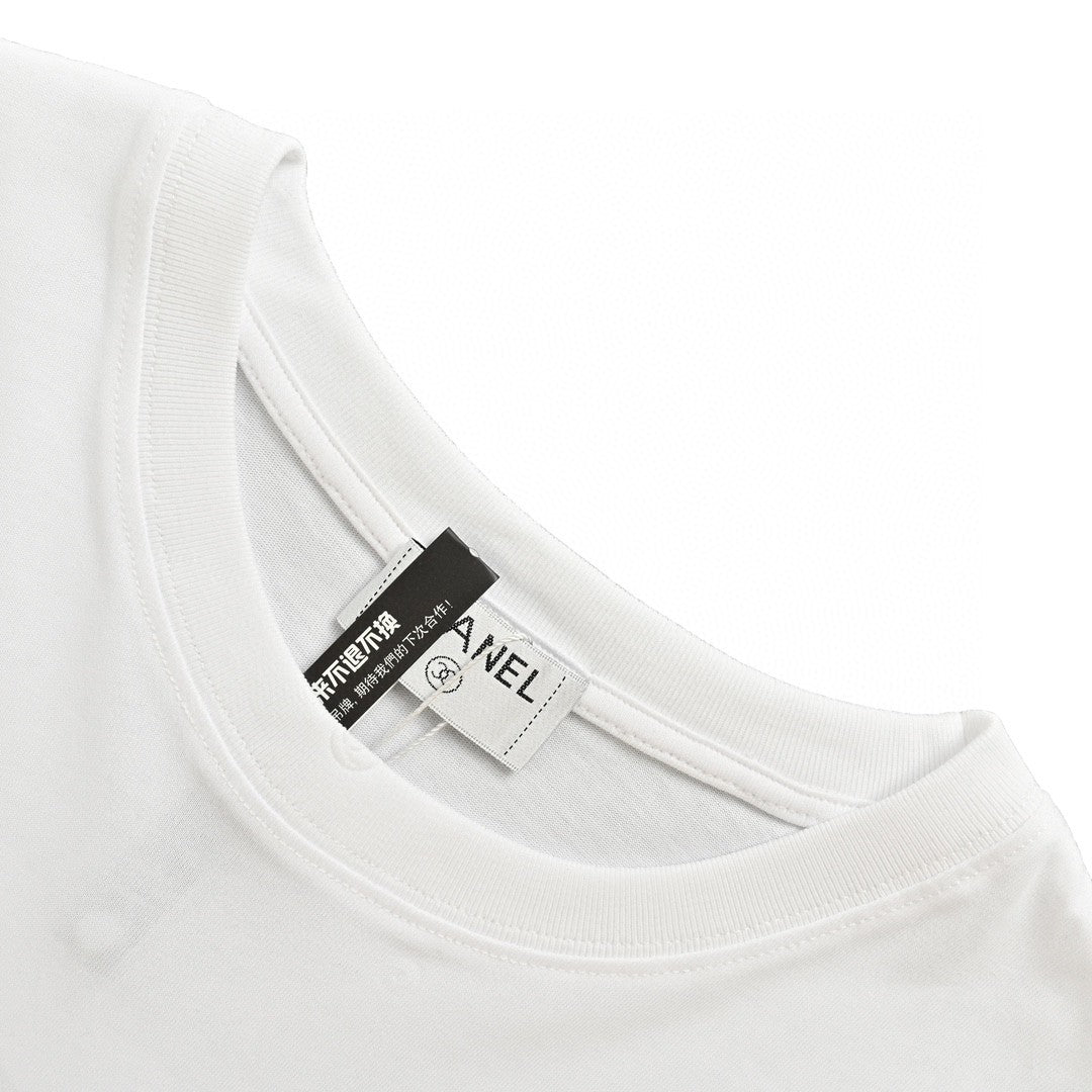 T-shirt Chanel Classic Logo blanc