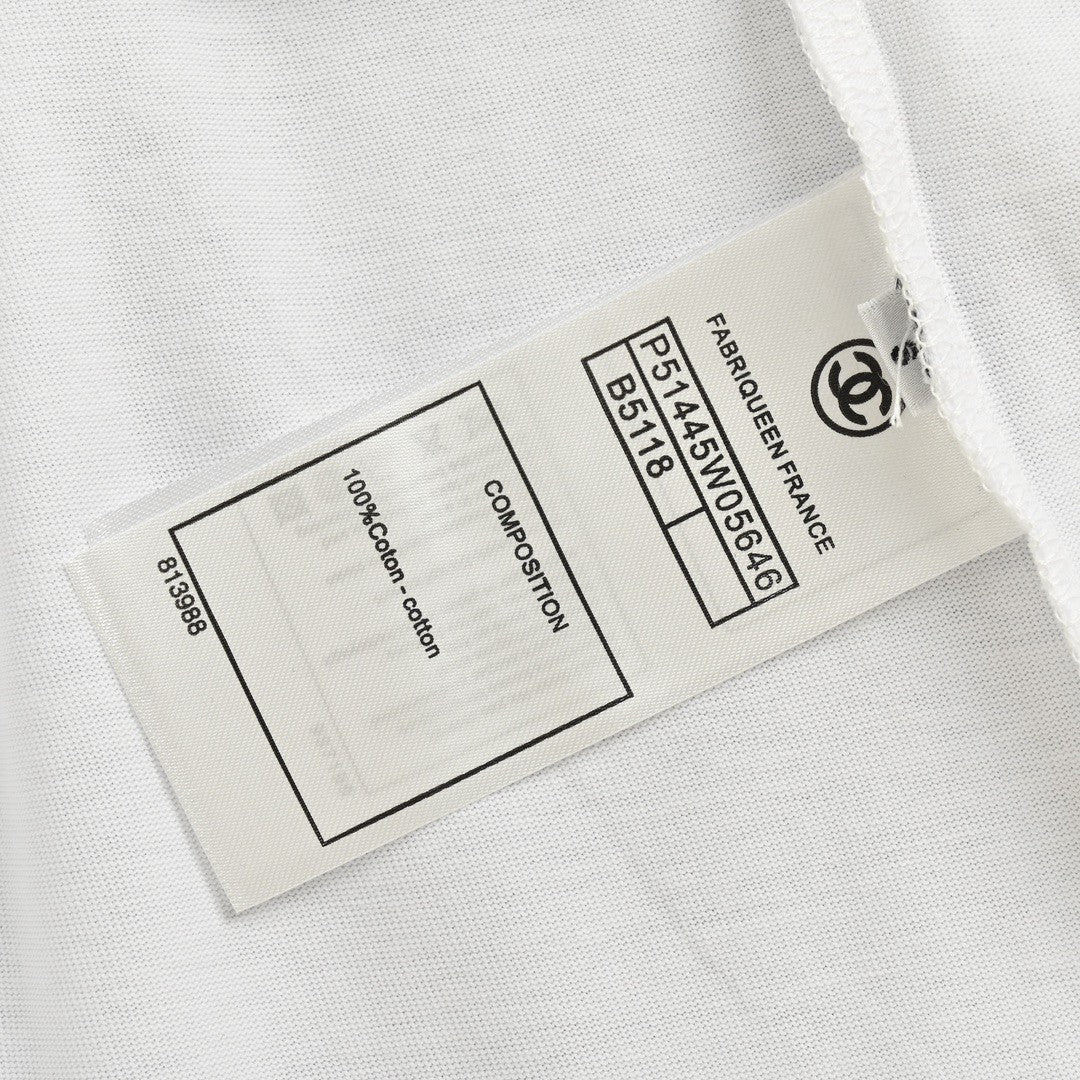 T-shirt Chanel Classic Logo blanc