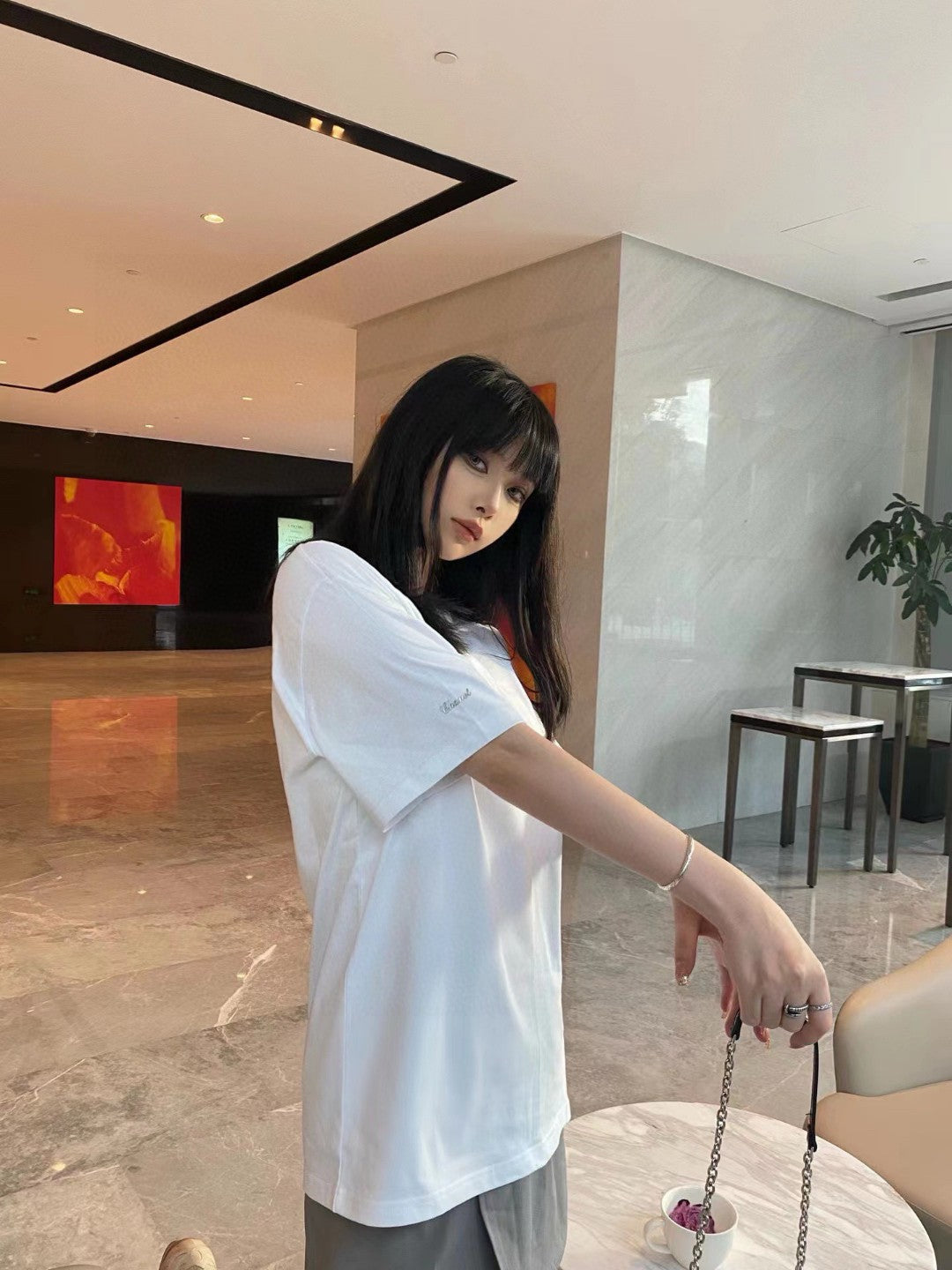 T-shirt Chanel Classic Logo blanc