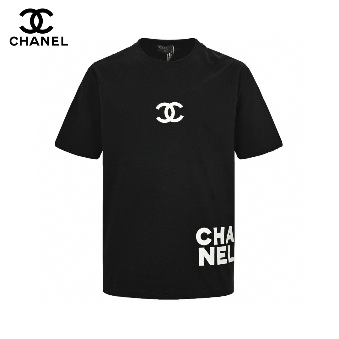 T-shirt Chanel à double logo C (noir)