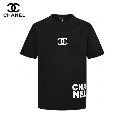 T-shirt Chanel à double logo C (noir)