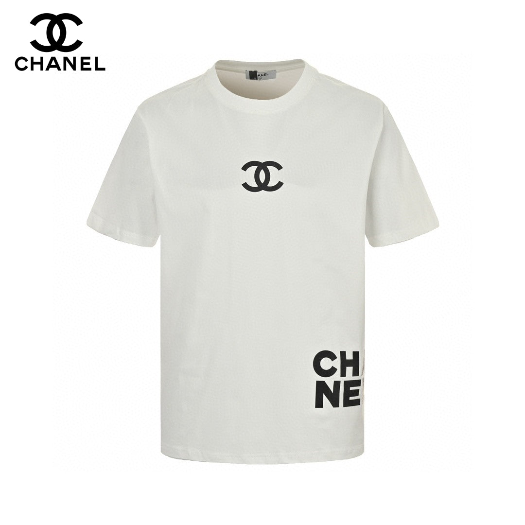 T-shirt Chanel à double logo C (blanc)