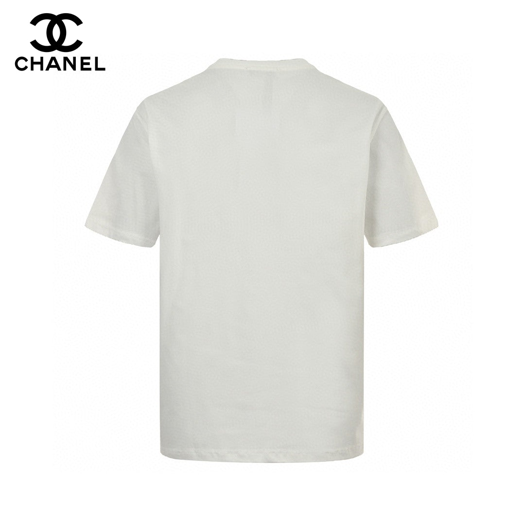 T-shirt Chanel à double logo C (blanc)