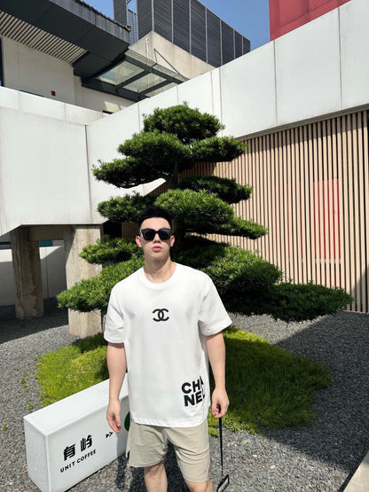 T-shirt Chanel à double logo C (blanc)