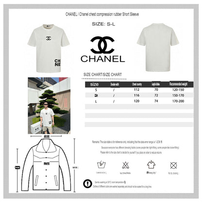 T-shirt Chanel à double logo C (blanc)