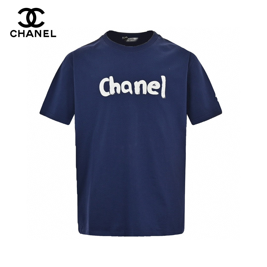 T-shirt à logo Chanel (bleu marine)