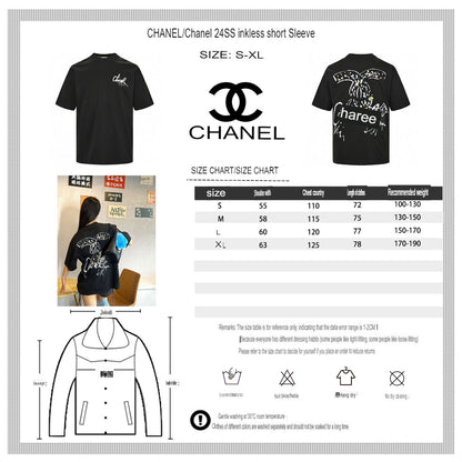 T-shirt noir à logo Chanel