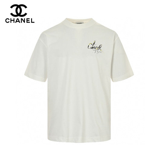 T-shirt blanc à logo Chanel