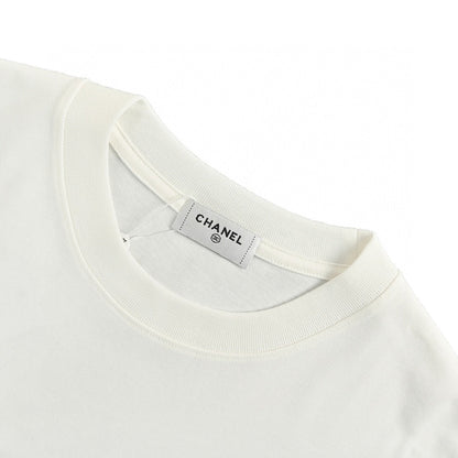 T-shirt blanc à logo Chanel